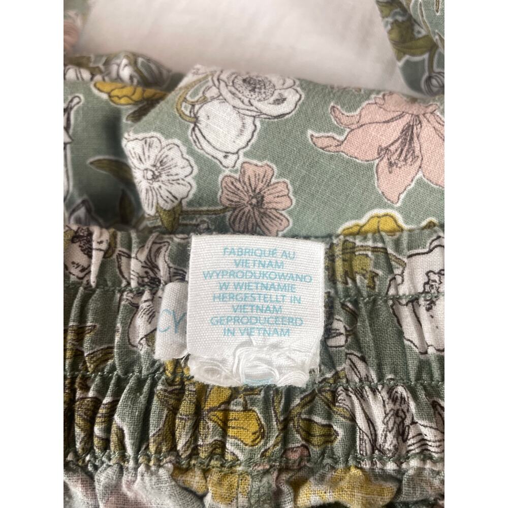 Cynthia Rowley Green Floral Linen Blend Wide Leg Pants Womens Large - Picture 5 of 10